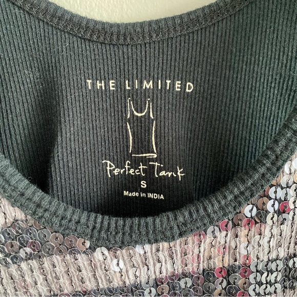 The Limited Perfect Tank Black & Grey Sequin Size Small - Picture 3 of 4